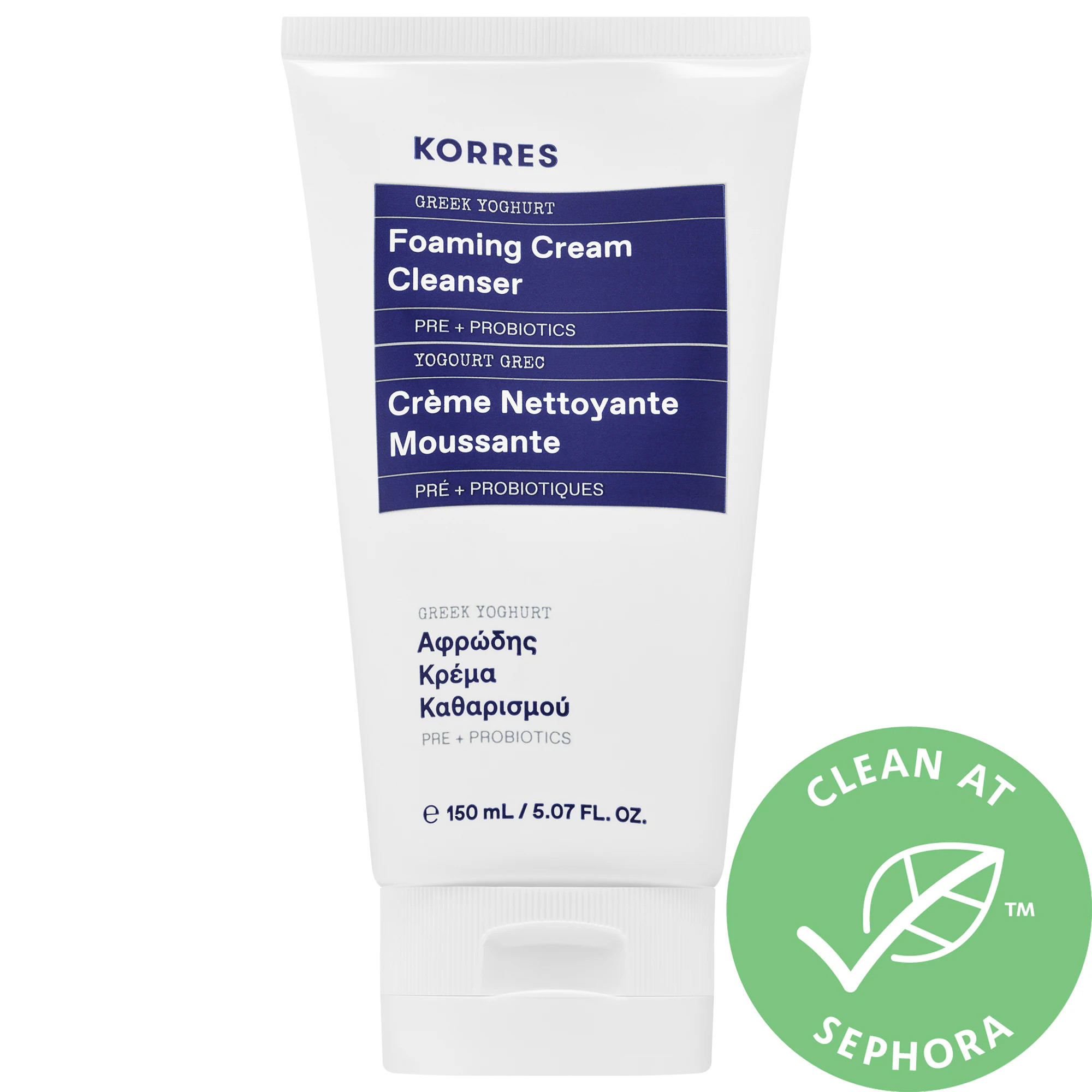KORRES Greek Yoghurt Foaming Cream Cleanser 5.07 oz/ 150 mL | Sephora (US)