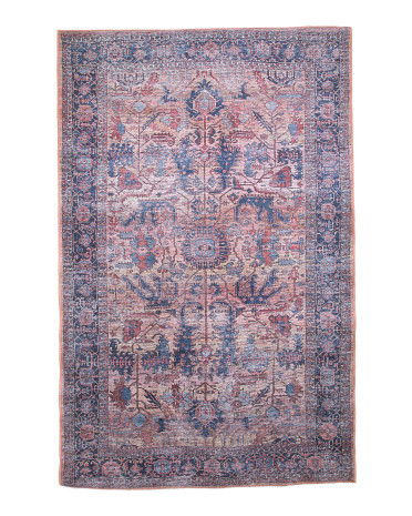 Made In Turkey 5x8 Cotton Blend Washable Vintage Look Area Rug | TJ Maxx