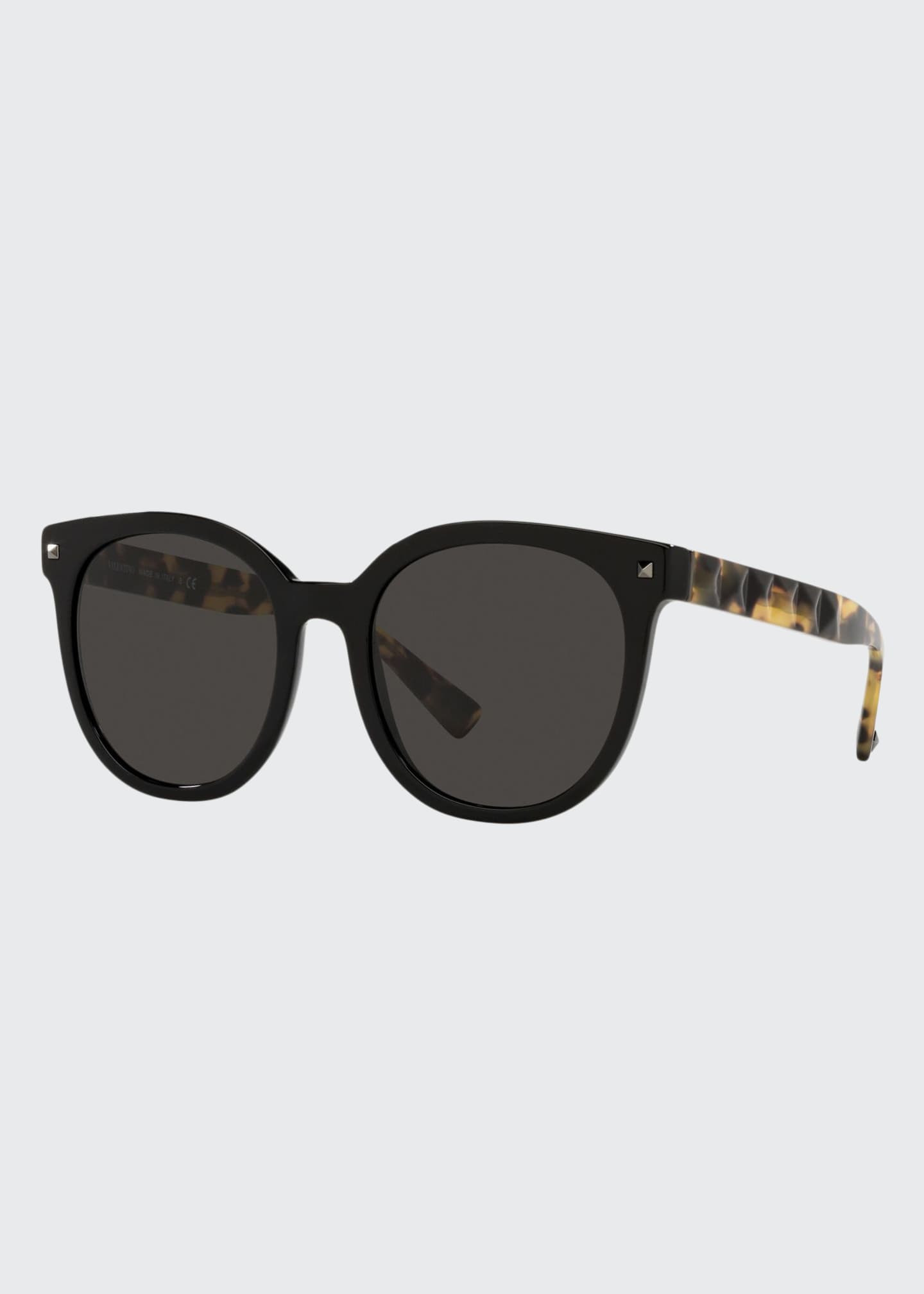 Round Acetate Sunglasses w/ Mini Rockstuds | Bergdorf Goodman