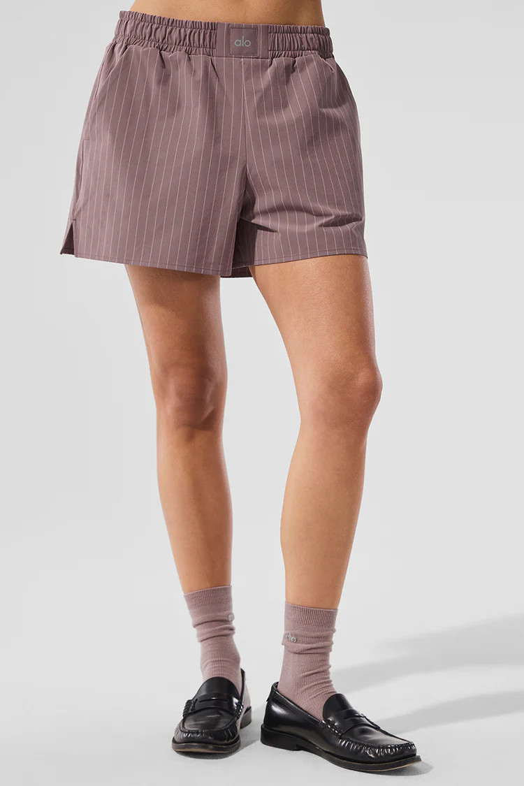 Pinstripe Daylight Boxer Short - Mushroom/Ivory | Alo Yoga (US)