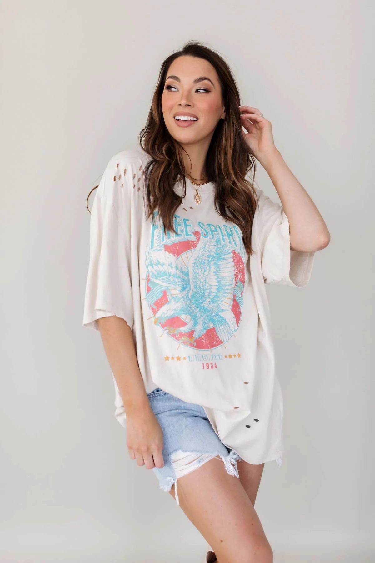 Free Spirit Distressed Graphic Tee | The Post