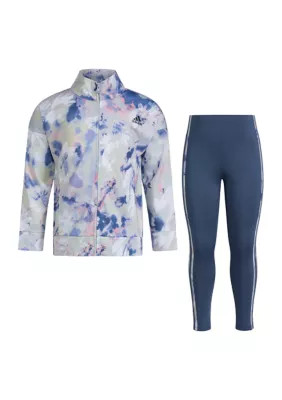 adidas Toddler Girls Two Piece Printed Tricot Jacket and Printed Legging Set, 3T | Belk