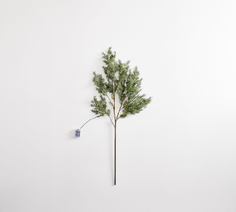 Lit Green Cedar Branch 48 | Pottery Barn (US)