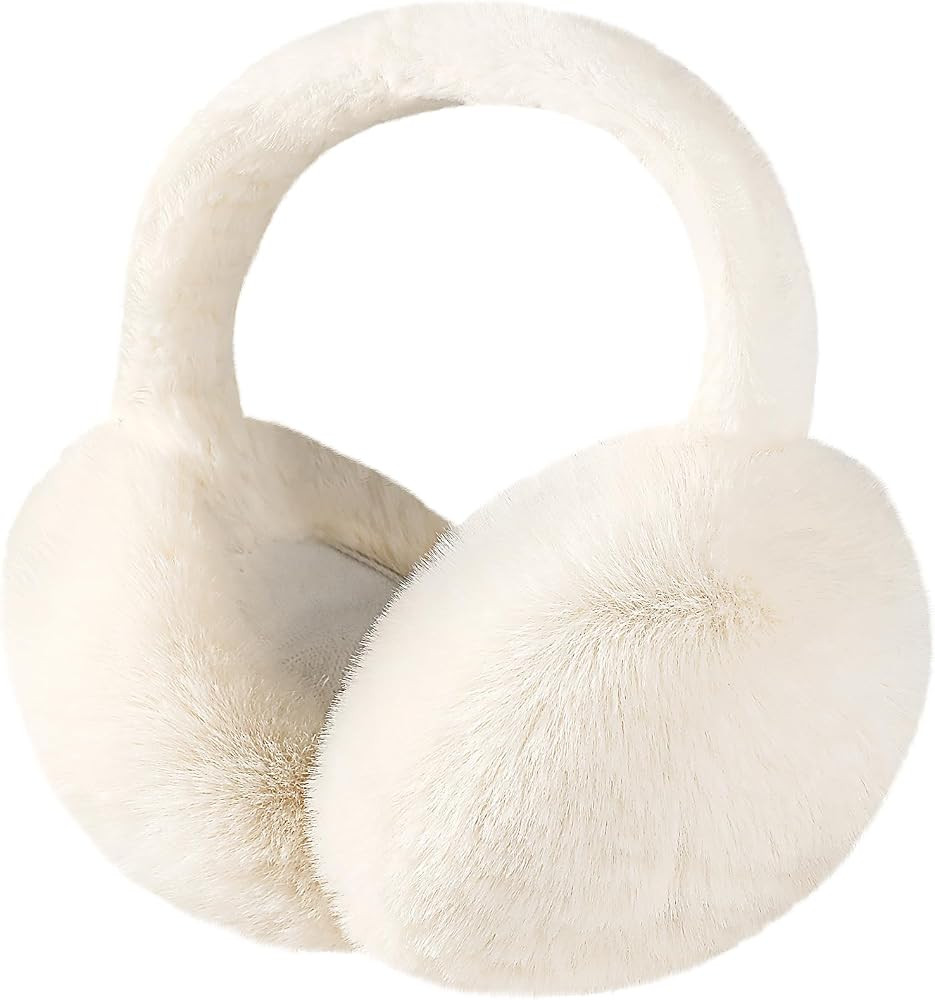 Premillow Ear muffs for Women Winter, Faux Fur Earmuffs, Cute Foldable Fluffy Ear Warmers, Soft W... | Amazon (US)