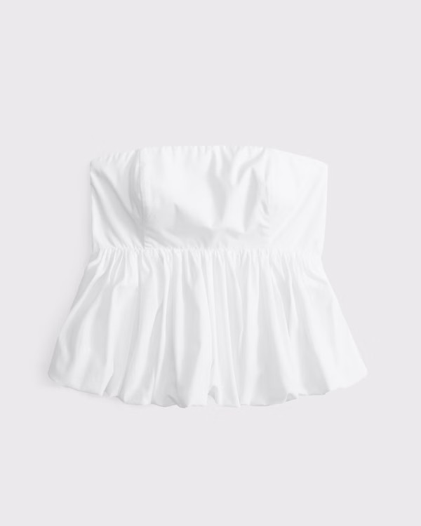 Women's Strapless Bubble Hem Top | Women's Tops | Abercrombie.com | Abercrombie & Fitch (US)