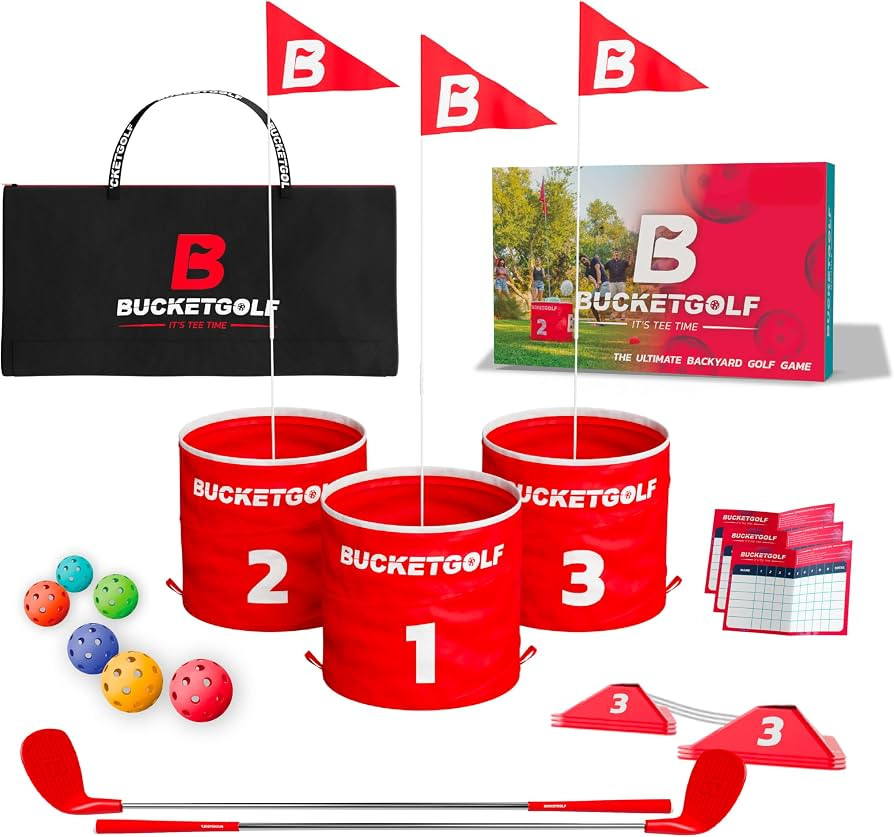 BUCKETGOLF Original Game 3 Hole Travel Set with Clubs - #1 New Backyard Golf Game for the Yard an... | Amazon (US)