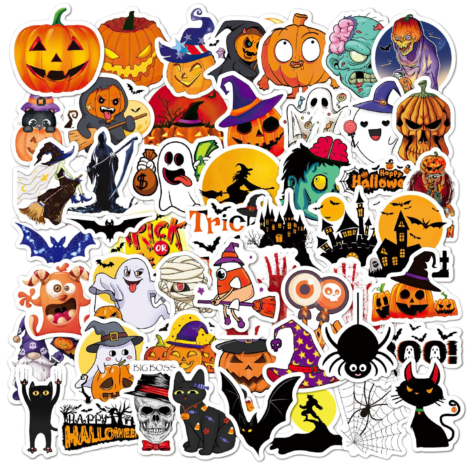 Non-Repeating Halloween Stickers, Halloween Party Favors,Vinyl Waterproof Holiday Party Stickers,... | Amazon (US)