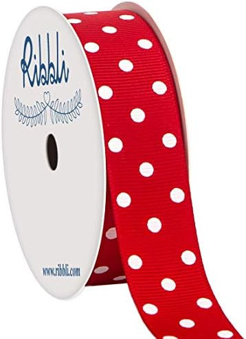 Ribbli Grosgrain Polka Dot Craft Ribbon,7/8 Inch,10-Yard Spool,Red with White,Use for Hair Bows,G... | Amazon (US)