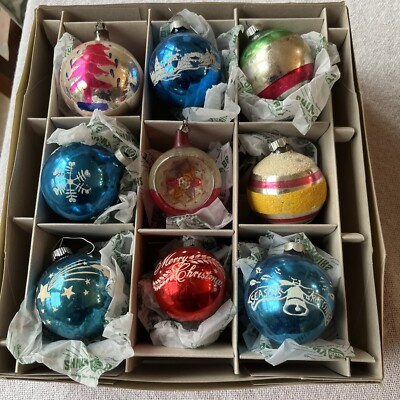 Shiny Brite Reflector Christmas Balls Ornament - Box of 9 645001506481 | eBay | eBay US