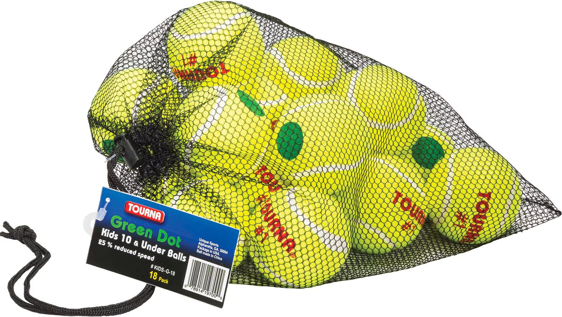 Tourna Pressurized Green Dot Youth Tennis Balls 18-Pack, Kids | DICK'S Sporting Goods