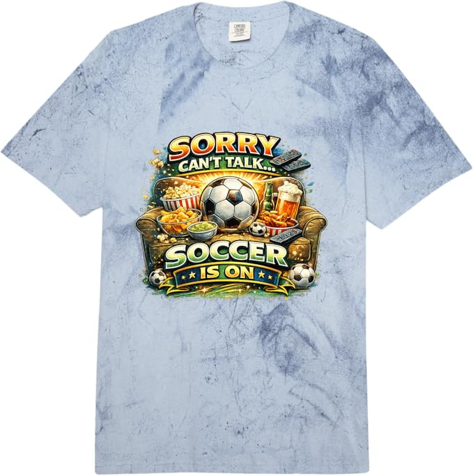 Sorry Can’t Talk Soccer is On Funny Fan Game Day Comfort Colors Adult Heavyweight T-Shirt | Amazon (US)
