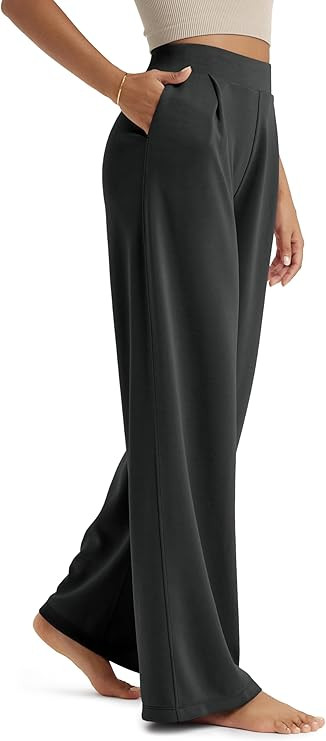 ODODOS Modal Soft Wide Leg Pants for Women High Waist Casual Relaxed Pants with Pockets-27/29"/ 3... | Amazon (US)