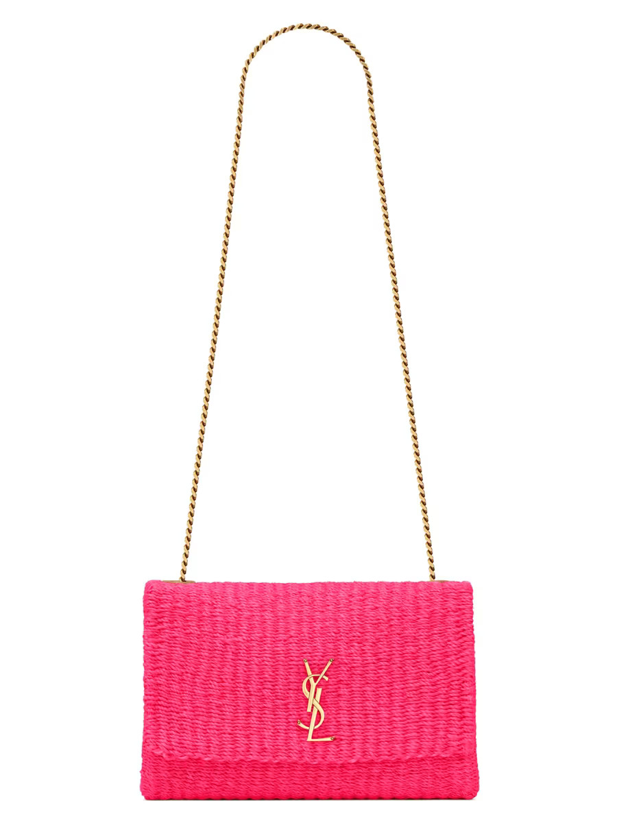 Kate Medium Supple Chain Bag in Raffia | Saks Fifth Avenue