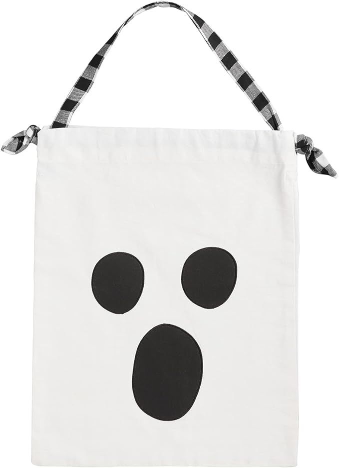 Mud Pie Kids Children's Trick or Treat Pillowcase Bag, Ghost, 21" x 16", White | Amazon (US)