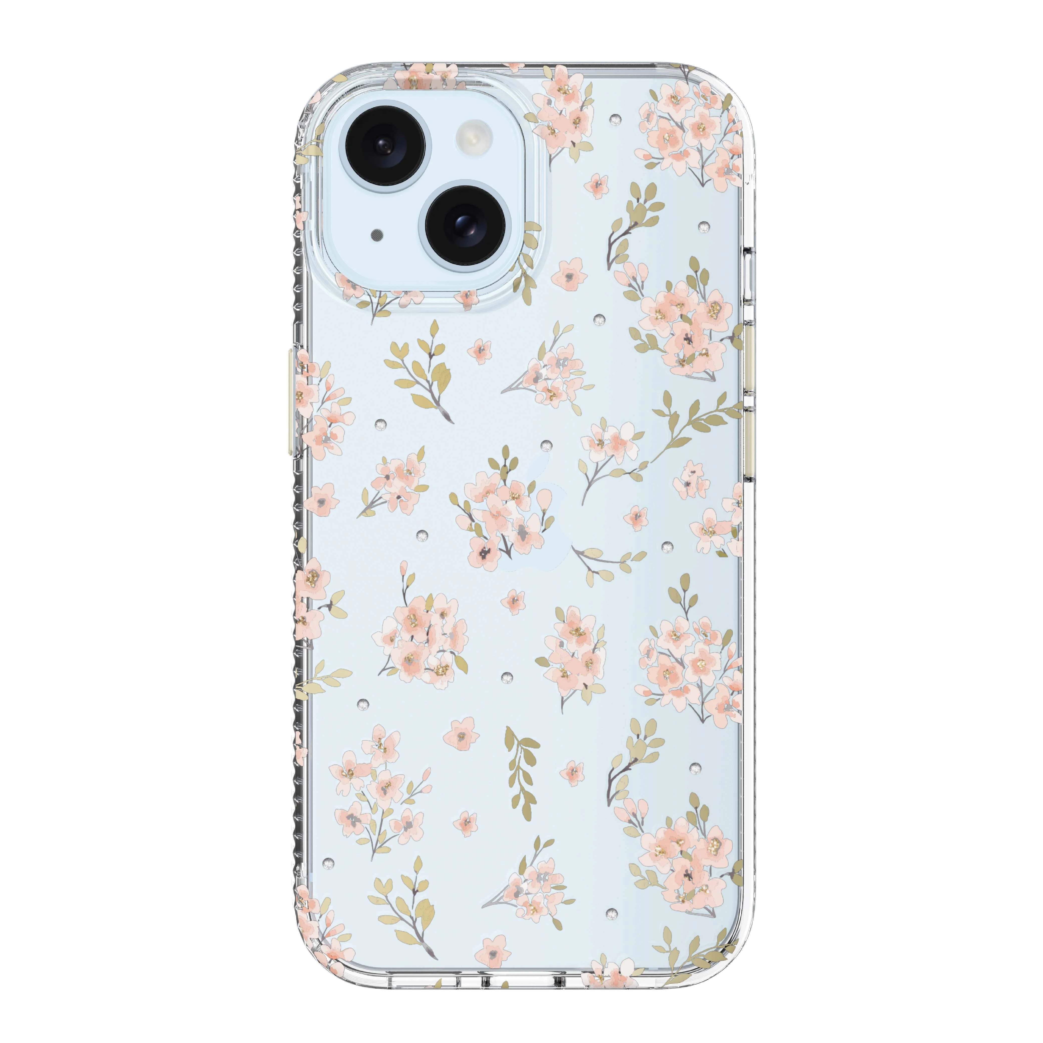 onn Pink Floral with Gems Phone Case for iPhone 17e / iPhone 16e / iPhone 15 / iPhone 14 / iPhone... | Walmart (US)
