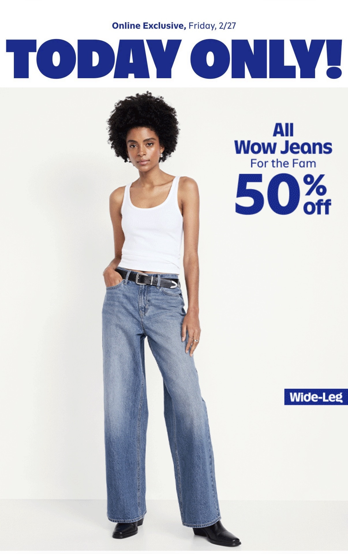 50% off ALL jeans at Old Navy is the kind of sale we RUN to 🏃🏾‍♀️✨

Classic blue.
Black denim.
White spring jeans.
Distressed favorites.

Stock up now because good denim at half off does not last long. I added the best styles to my links so you can shop quick.

#OldNavyStyle #DenimDeals #JeanObsessed #MomStyle #SpringDenim #FamilyFits #SaleAlert #ShoppingWithPriiincesss #Atlantamom #Atlantabloggers #Atlantablogger #AtlantaCreator #Atlantacontentcreators #Atlantacontentcreator

#LTKootd #LTKSaleAlert #LTKSpringSale