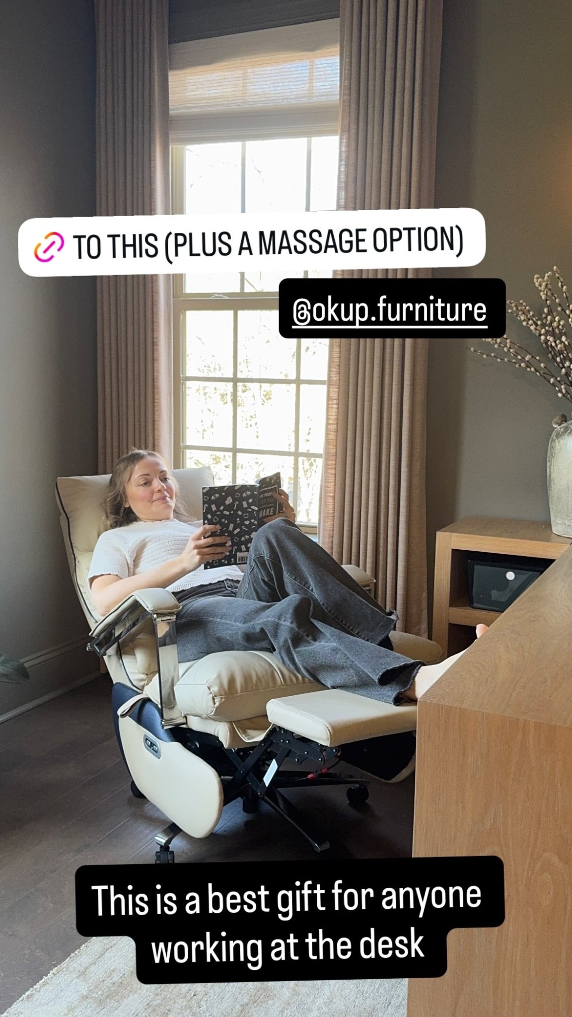 This is a best gift for anyone working at the desk  @okup.furniture reclining office chair 