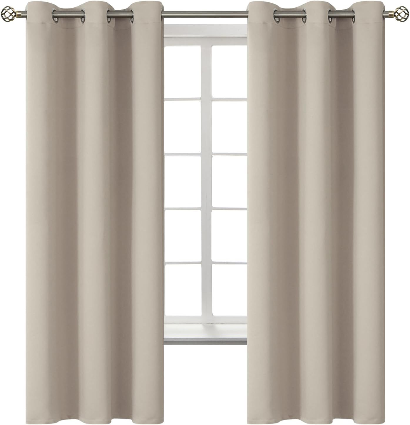 BGment Room Darkening Curtains 63 Inches Long - Grommet Thermal Insulated Drapes Window Treatment... | Amazon (US)