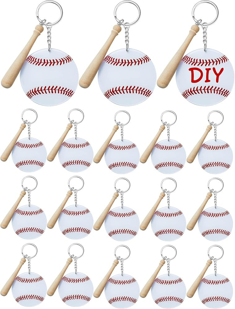 Taiyin 18 Set Large Size Baseball Softball Acrylic Keychain Bulk for Sublimation Vinyl Sticker DI... | Amazon (US)