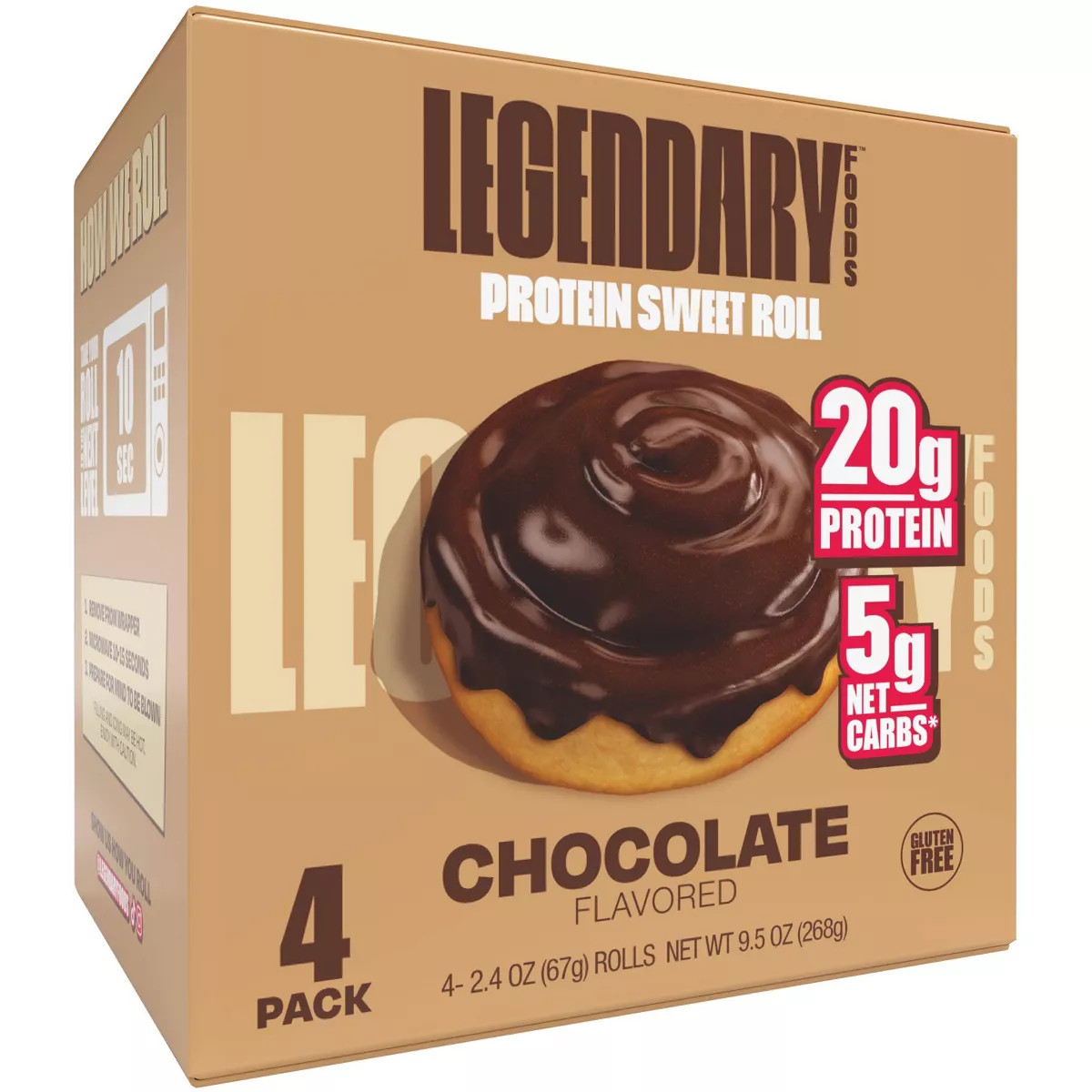 Legendary Foods Gluten Free and Keto Friendly Protein Sweet Roll - Chocolate - 9.5oz/4ct | Target