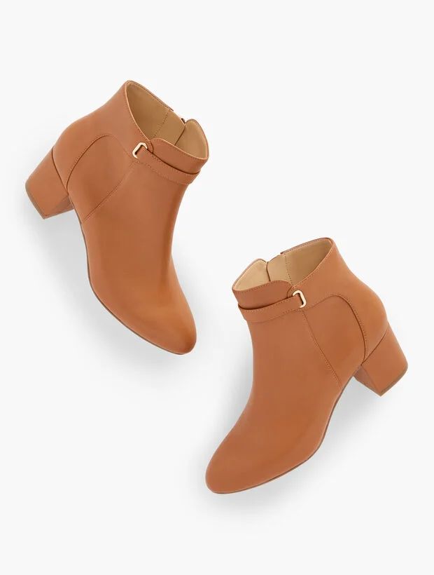 Maud Strap Leather Ankle Boots | Talbots