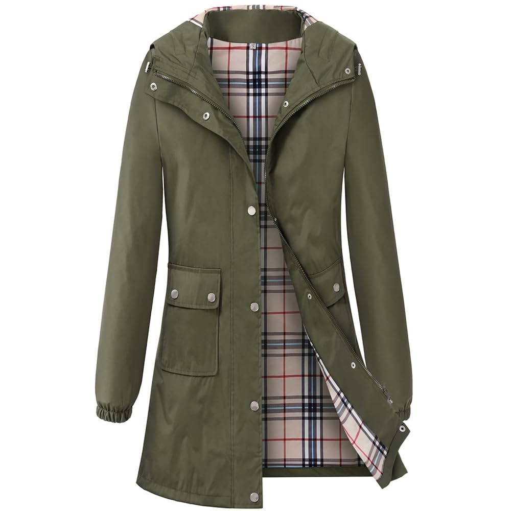 Rain Coat for Women Waterproof with Hood Lightweight Women's Rain Jacket Outdoor Trench Windbreak... | Amazon (US)