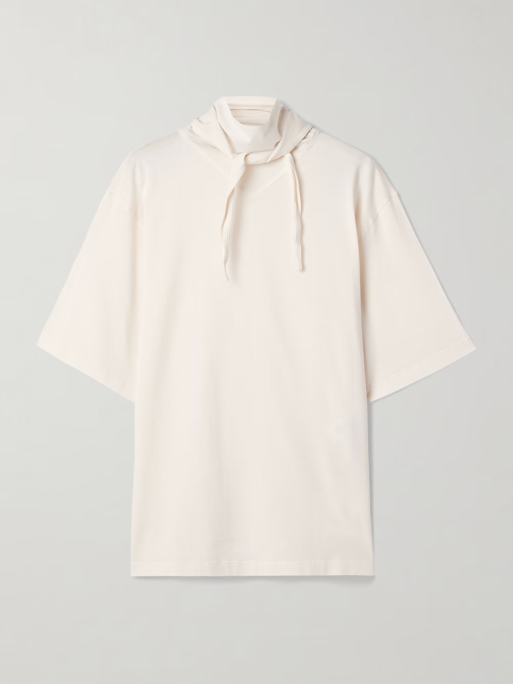 Draped cotton-jersey T-shirt | NET-A-PORTER (US)