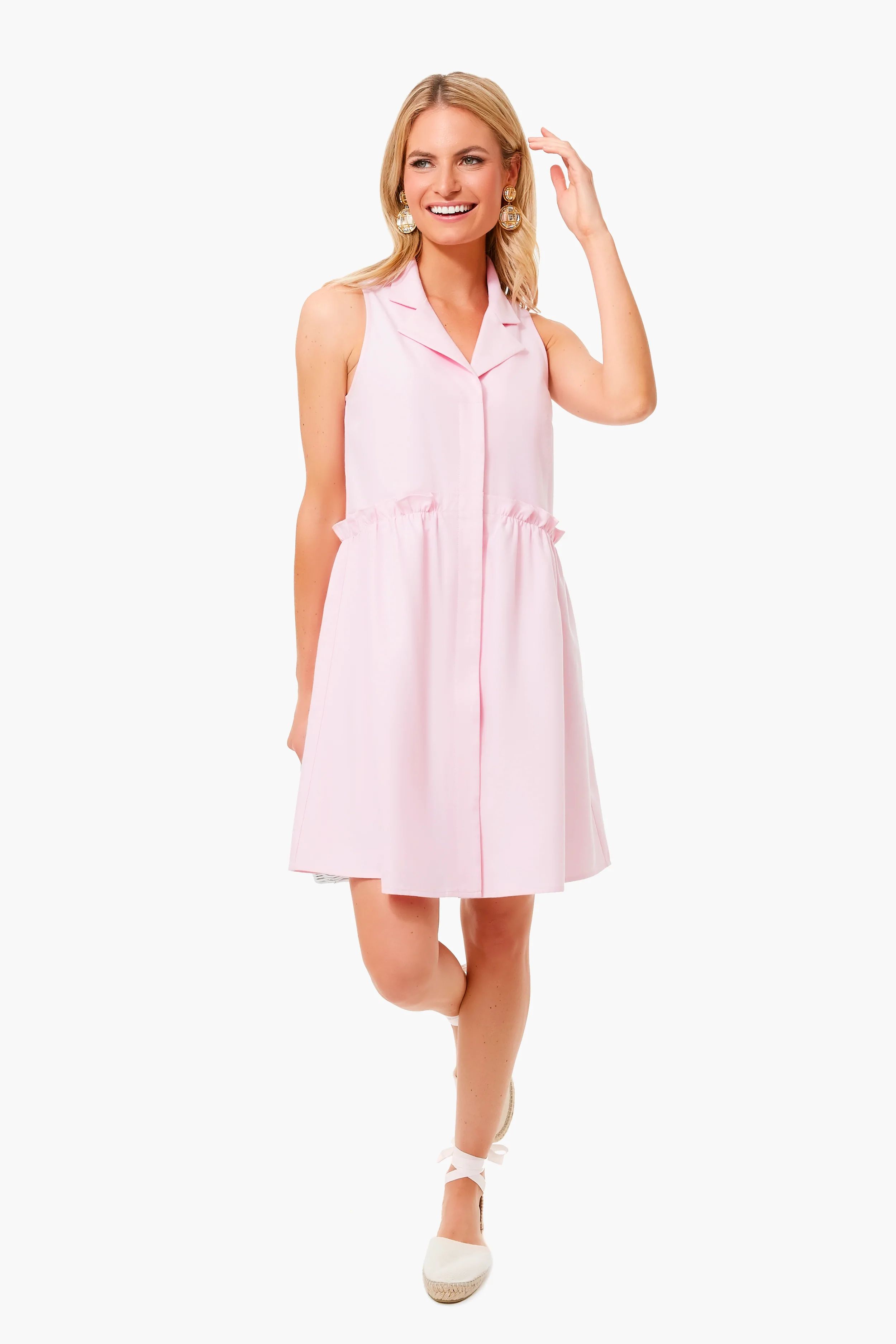 Pink Oxford Sleeveless Royal Shirt Dress | Tuckernuck (US)