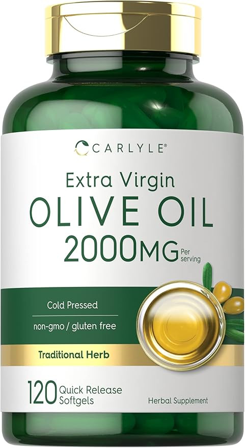 Carlyle Olive Oil Extra Virgin 2000mg | 120 Softgel Capsules | Cold Pressed | Non-GMO & Gluten Fr... | Amazon (US)