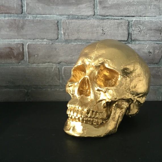 ANY COLOR XL Skull Sculpture / Faux Human Skull Replica / Faux Taxidermy // Skeleton // Gothic Decor | Etsy (US)