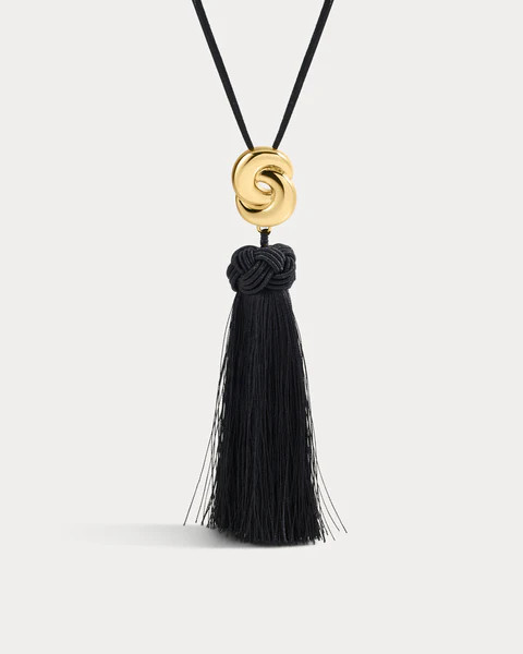 The Solstice Knot Tassel Necklace-Gold | Luv Aj Inc.