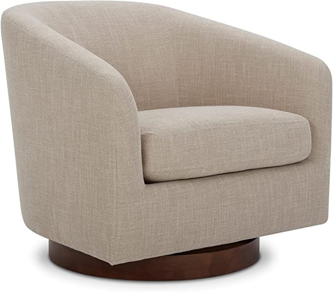 Amazon.com: CHITA Swivel Velvet Accent Chair Armchair, Round Barrel Chair in Fabric for Living Ro... | Amazon (US)