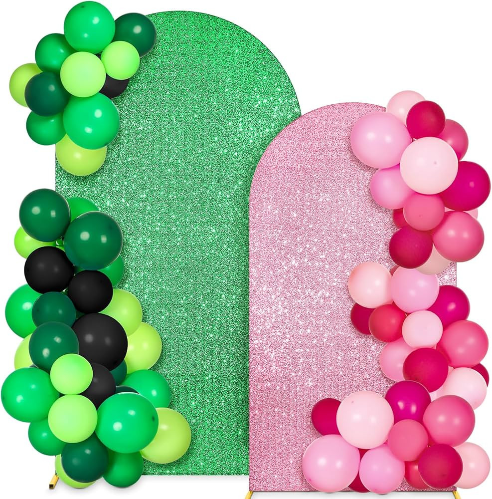 Sequin Green and Pink Arch Backdrop Cover Set of 2 Witch Themed Party Decorations Backdrop Stand ... | Amazon (US)