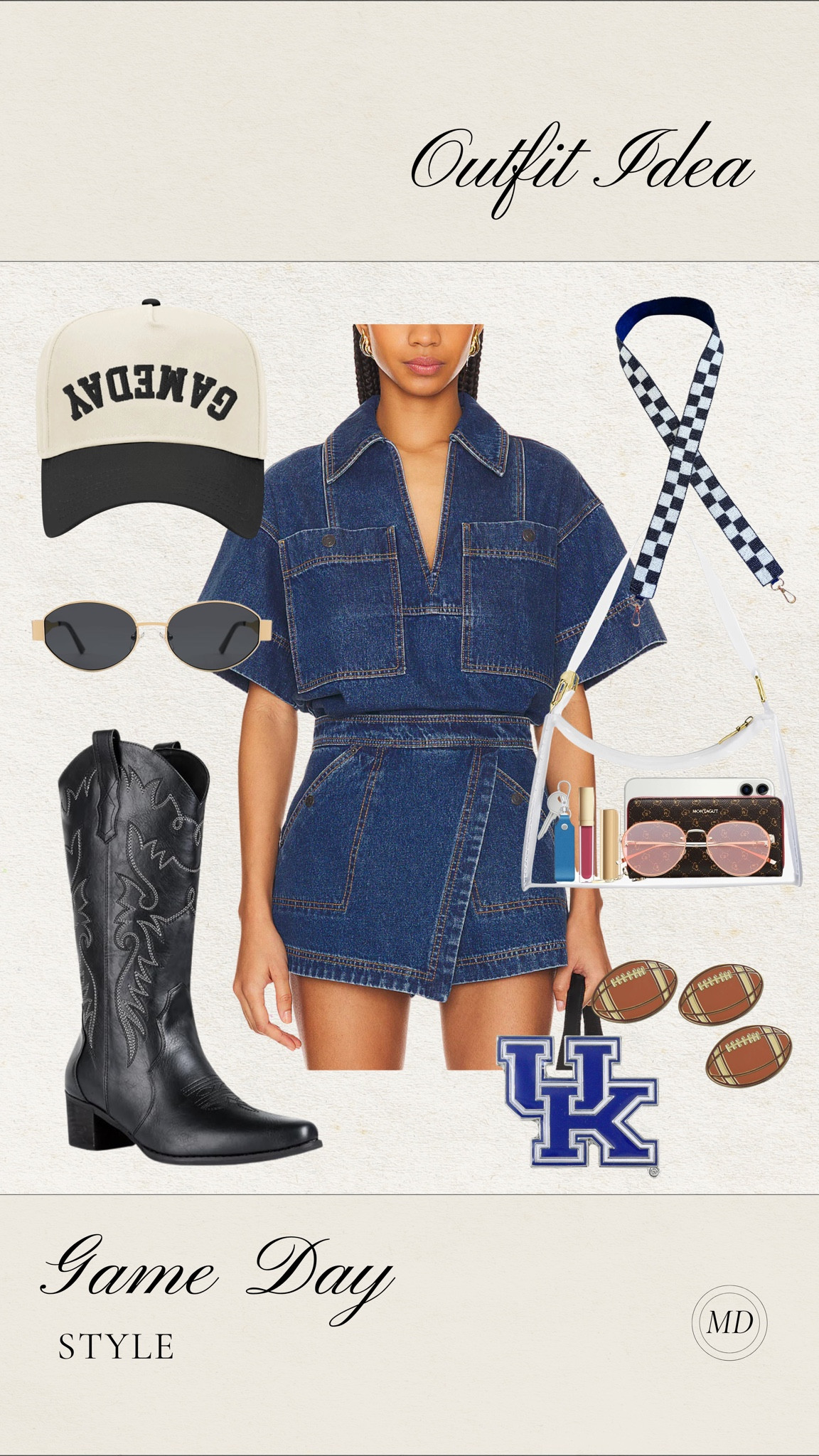 Game day outfit inspo! I have and love this all denim outfit moment, would also be perfect for a country concert!! 

Game day, game day outfits, denim skirt, game day cap, western boots

#LTKSeasonal #LTKFindsUnder50 #LTKFindsUnder100