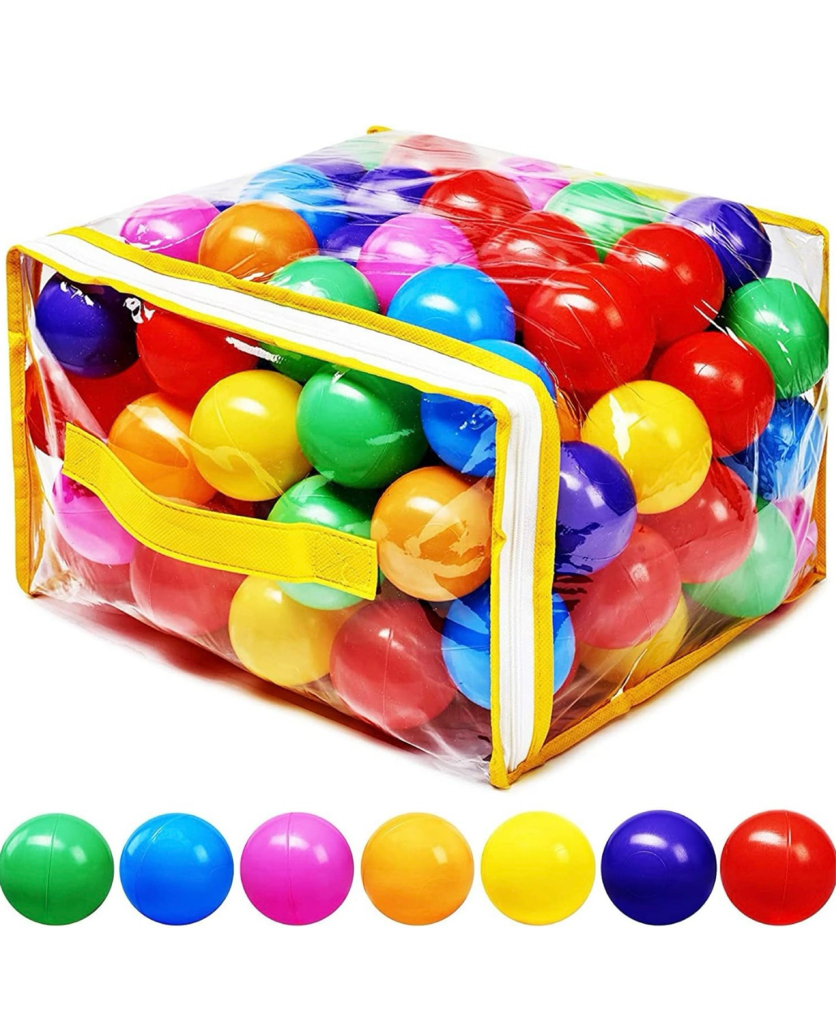 Plastic. Ball pit balls for playtime! We love to use them for SKEEBALL! You can get 50 for $15.99! 

#LTKKids #LTKFamily