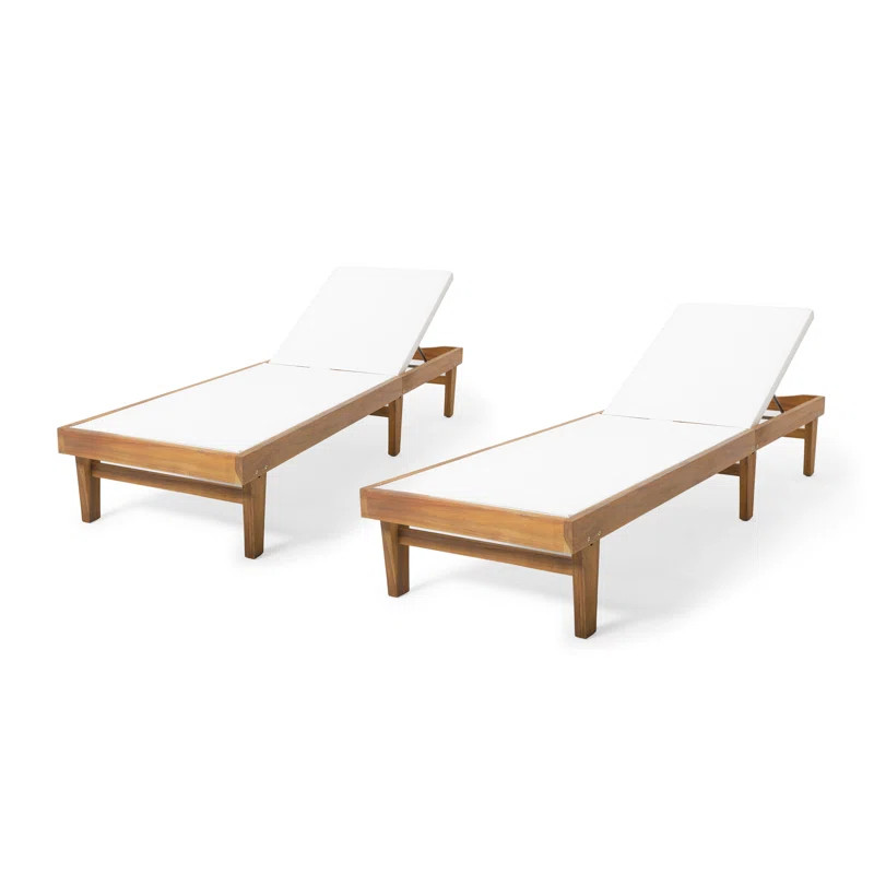 Scheiner 24'' Outdoor Acacia Chaise Lounge | Wayfair North America