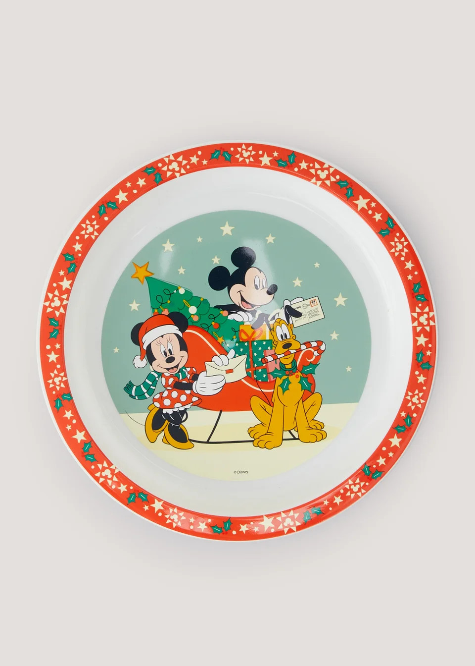 Kids Disney Mickey & Minnie Mouse Christmas Plate (21cm) | Matalan (UK)