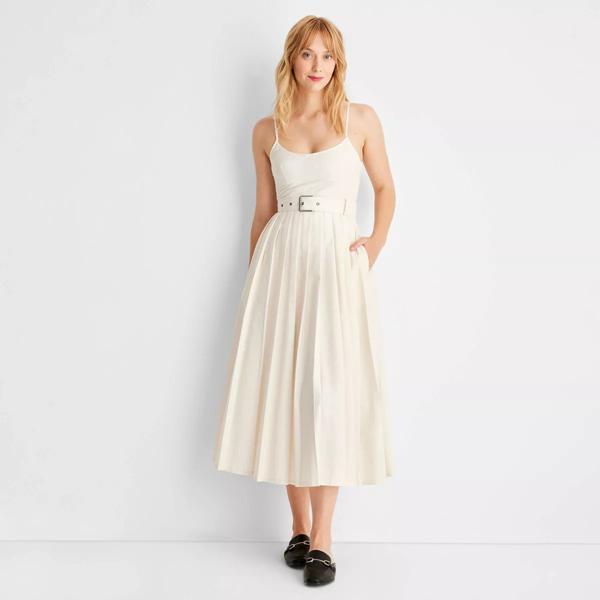 Women's Strappy Pleated Midi Dress - Future Collective™ with Reese Blutstein | Target