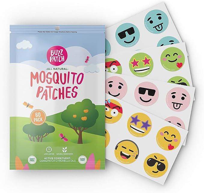 BuzzPatch Mosquito Repellant Patch Stickers for Kids (60 Pack) - All Natural, Plant Based Ingredi... | Amazon (US)