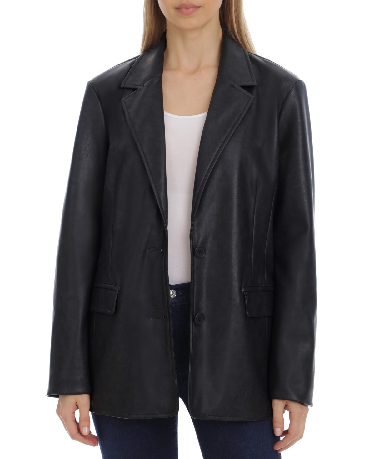 Avec Les Filles Women's Faux-Leather Blazer | Macys (US)