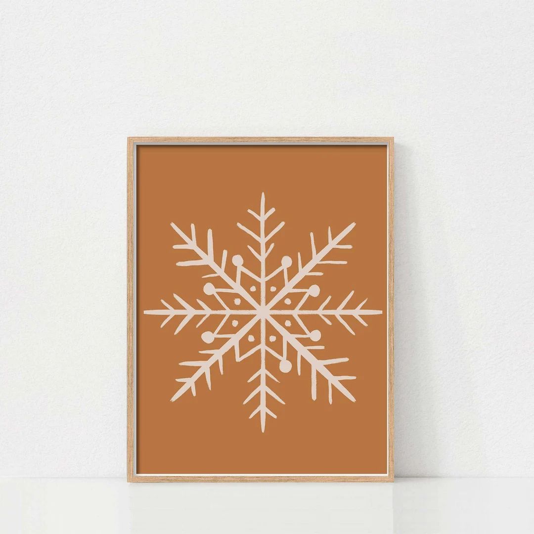 Christmas Printable Wall Art Snowflake Line Art Christmas - Etsy | Etsy (US)