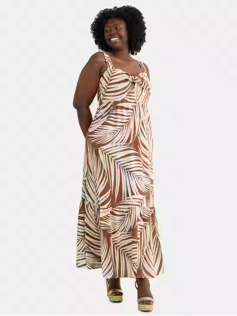 Terra & Sky Black Label Women's Plus Empire Waist Maxi Dress, Sizes 0X-4X | Walmart (US)