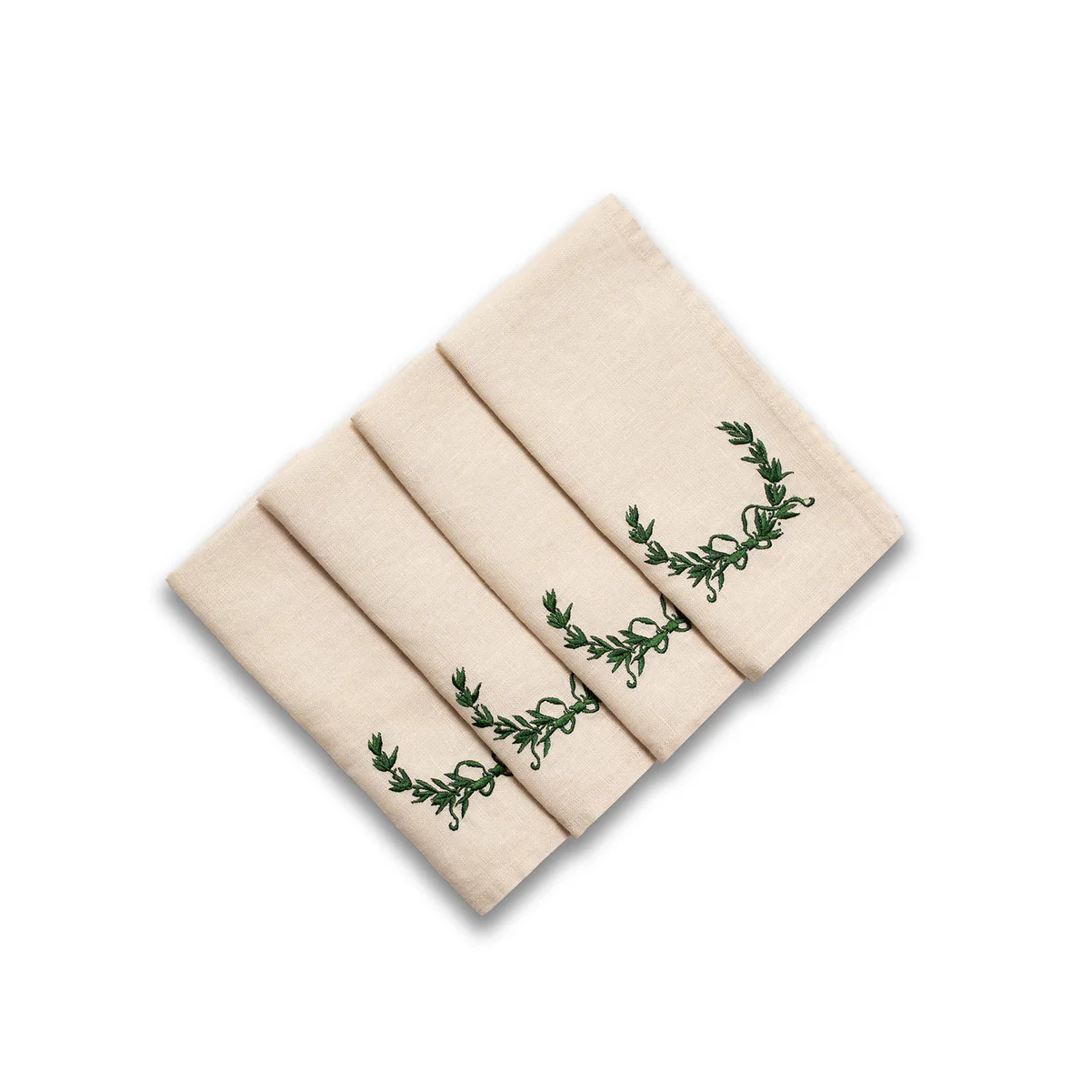 Laurel Embroidered Napkins | Over The Moon
