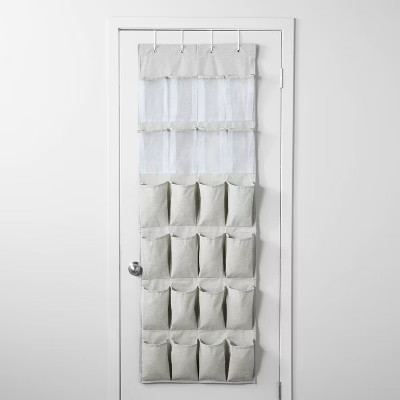Over The Door 24 Pocket Mesh Shoe Organizer Light Gray - Brightroom™ | Target