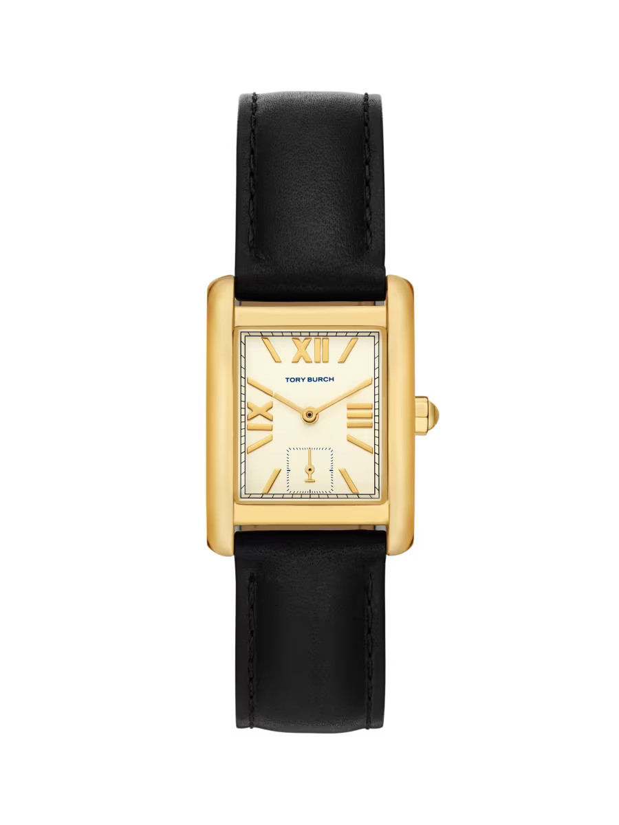 Eleanor Goldtone & Leather Watch | Saks Fifth Avenue