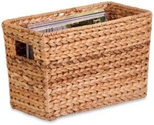 Honey-Can-Do STO-02883 Magazine Water Hyacinth Basket, 15.5 L x 5.3 W x 10 H in | Amazon (US)