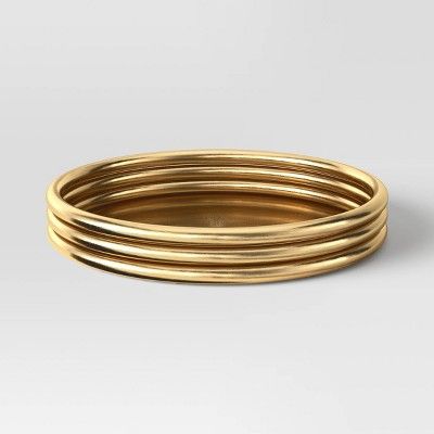 Metal Ribbed Decorative Tray Gold - Threshold™ | Target