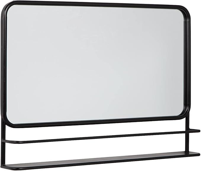 Signature Design by Ashley Ebba Contemporary Metal Accent Mirror, 32 x 23 Inches, Black | Amazon (US)