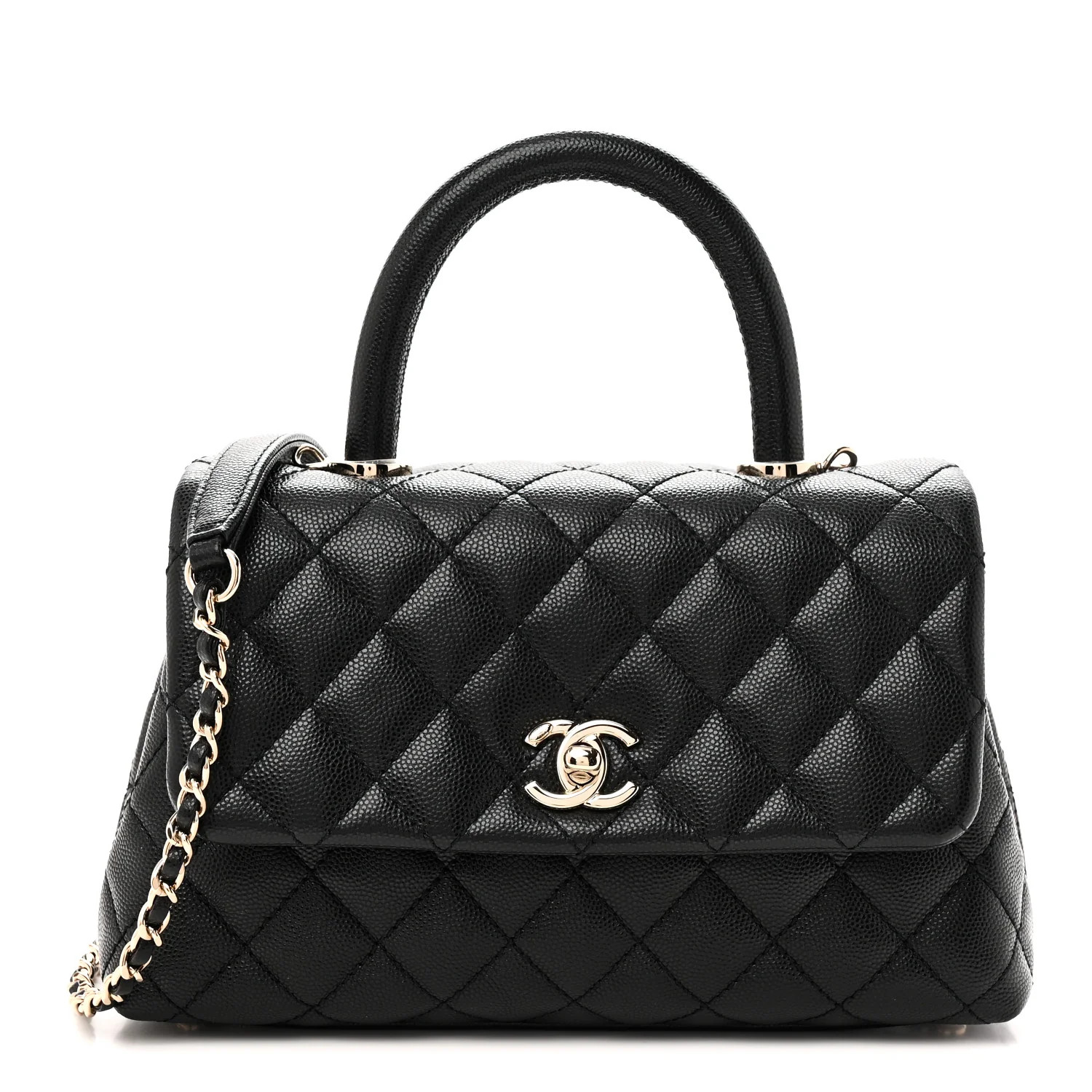 Chanel Caviar Quilted Mini Coco Handle Flap Black 1908991 | FASHIONPHILE (US)