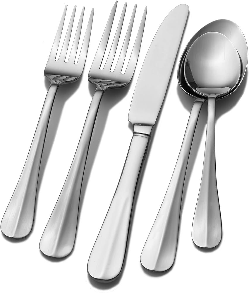 Pfaltzgraff Everyday Simplicity 53-Piece Stainless Steel Flatware Set, Service for 8 | Amazon (US)